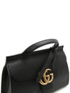 421890 GG Marmont Top Handle Flap Bag Black Gold - GUCCI - BALAAN 6