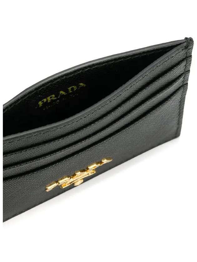 Metal Logo Saffiano Card Wallet Black - PRADA - BALAAN 5