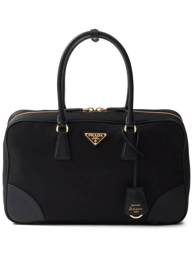 Re-Edition 1978 Re-Nylon Saffiano Leather Large Tote Bag Black - PRADA - BALAAN 2