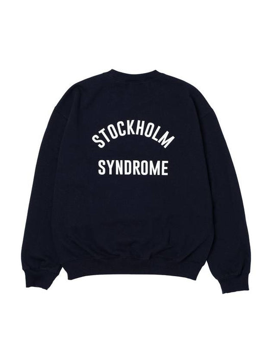 Men's Logo Print Sweatshirt Navy - STOCKHOLM SYNDROME - BALAAN 1