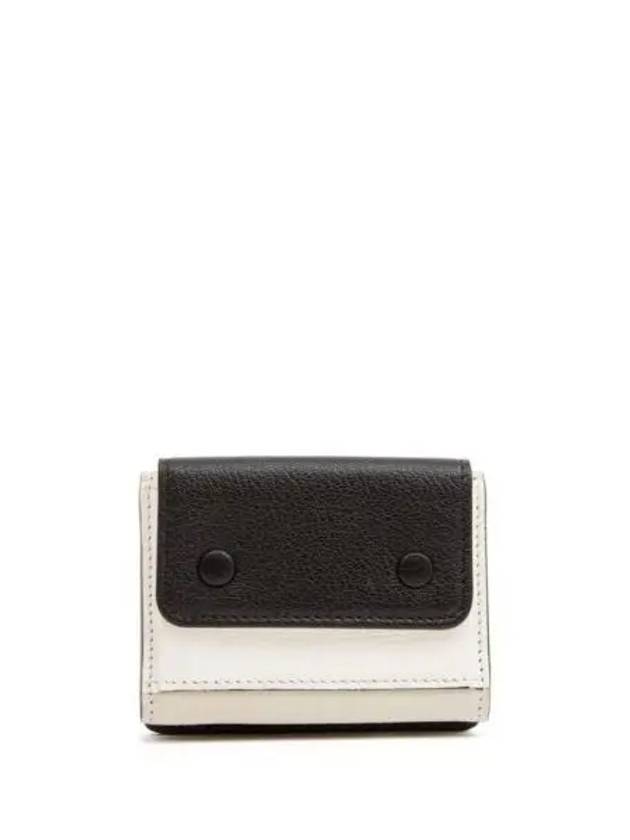 4 Stitch Flap Coin Pocket Half Wallet Black Grey White SA3UI0012 P6423 HA194 1136287 - MAISON MARGIELA - BALAAN 1