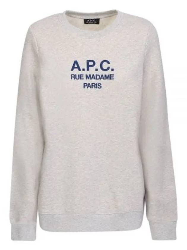 Women's TINa Logo Sweat Sweatshirt Heather Ecru - A.P.C. - BALAAN 2