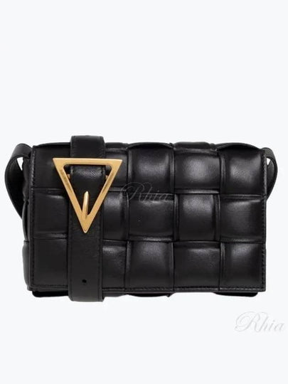 Cassette Intrecciato Padded Small Cross Bag Black - BOTTEGA VENETA - BALAAN 2