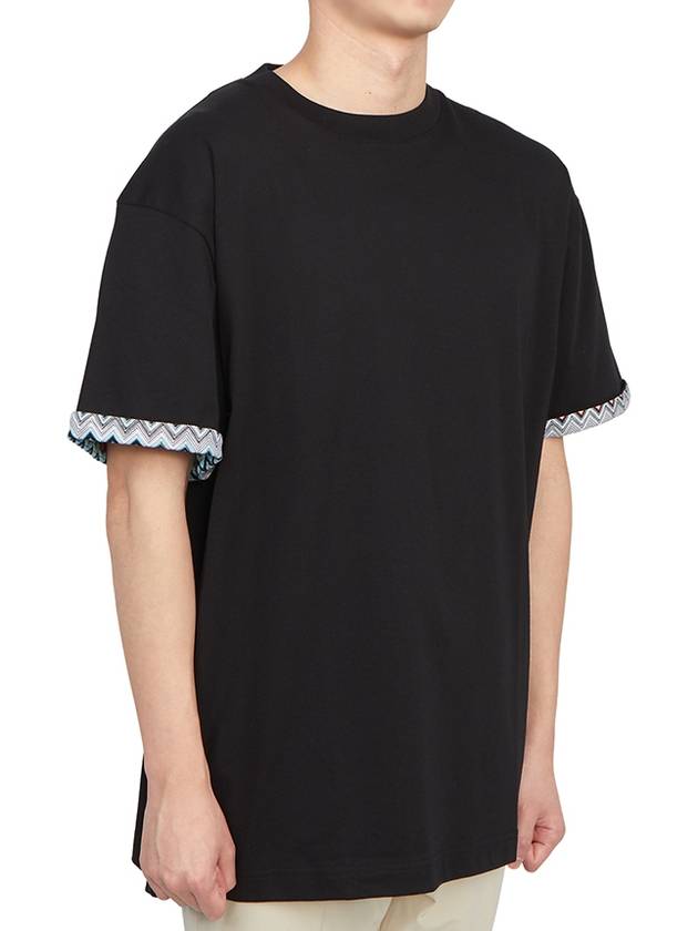 Crew Neck Cotton Short Sleeve T-Shirt Black - MISSONI - BALAAN 4