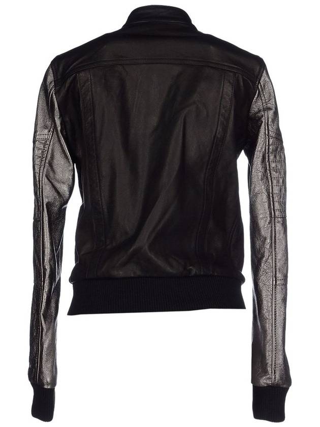 diesel black gold biker varsity leather jacket - DIESEL - BALAAN 9