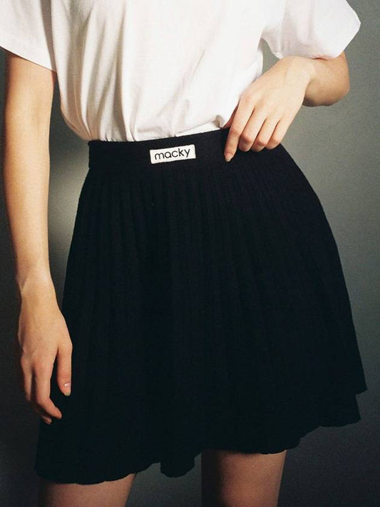 Patch Skirt Shorts Patch Knit Skirt Black MCFW23SK 3BK - MACKY - BALAAN 1