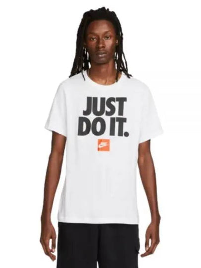 Just Do It Print Crew Neck Short Sleeve T-Shirt White - NIKE - BALAAN 2