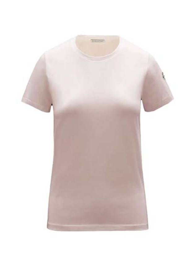 Cotton Logo Patch Short Sleeve T-Shirt Pink - MONCLER - BALAAN 5