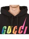 Men's Multicolor Logo Hoodie Black - GUCCI - BALAAN 7