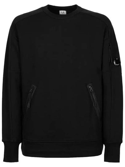 Men's Diagonal Lens Wappen Crew Neck Sweatshirt Black - CP COMPANY - BALAAN 2