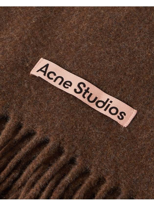 Studios Signature Logo Wool Muffler Dark Rust Melange - ACNE STUDIOS - BALAAN.