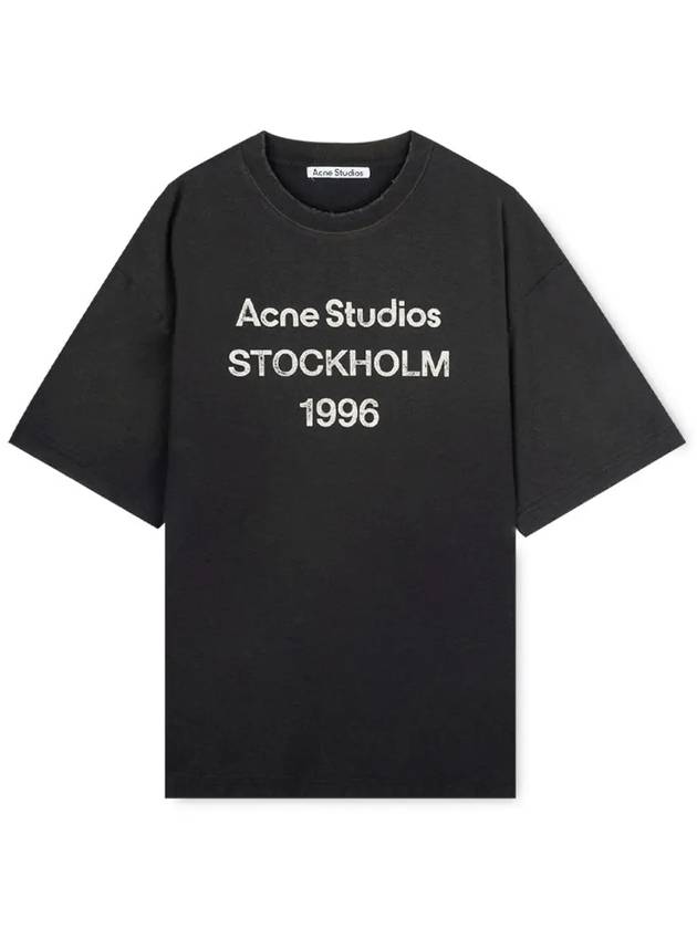 Logo Print Cotton Short Sleeve T-Shirt Fade Black - ACNE STUDIOS - BALAAN 2