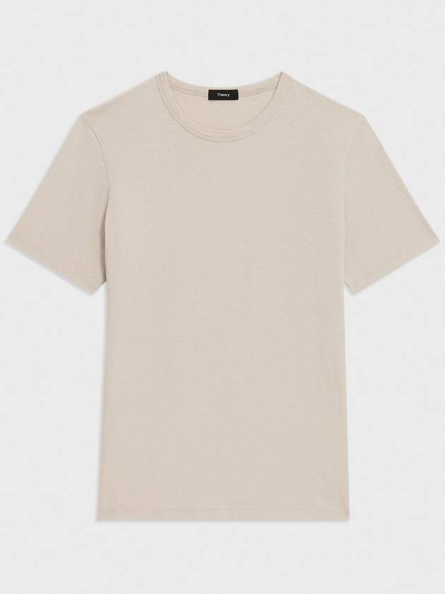 Men's Essential Cosmos Short Sleeve T-Shirt Beige - THEORY - BALAAN 2