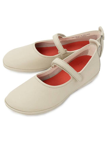 Right Leather Mary Jane Flat Shoes Beige - CAMPER - BALAAN 1