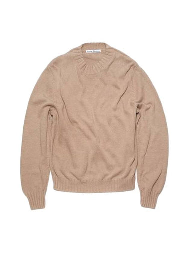 Organic Crewneck Knit Top Beige - ACNE STUDIOS - BALAAN 1