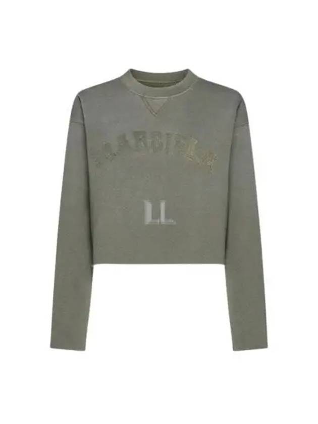 Logo Vintage Cropped Cotton Long Sleeve T-Shirt Green - MAISON MARGIELA - BALAAN 2