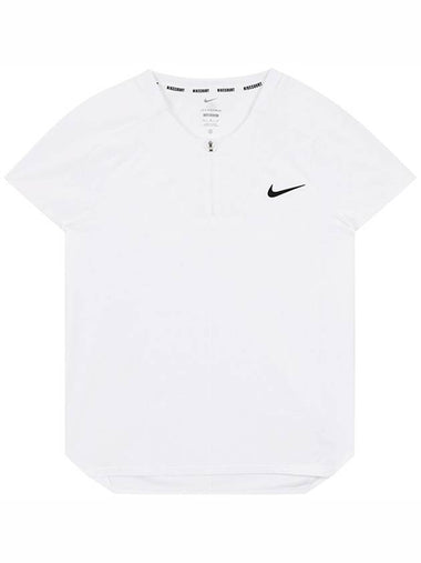 Court Dri Fit ADV Slam Tennis Short Sleeve T-Shirt White - NIKE - BALAAN 1