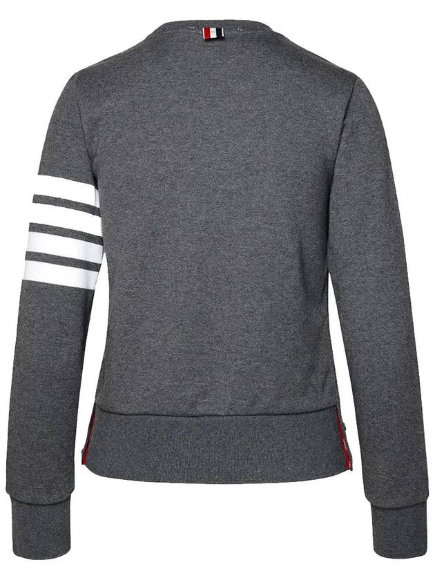 Engineered 4 Bar Stripe Loopback Jersey Knit Crewneck Sweatshirt Dark Grey - THOM BROWNE - BALAAN 3