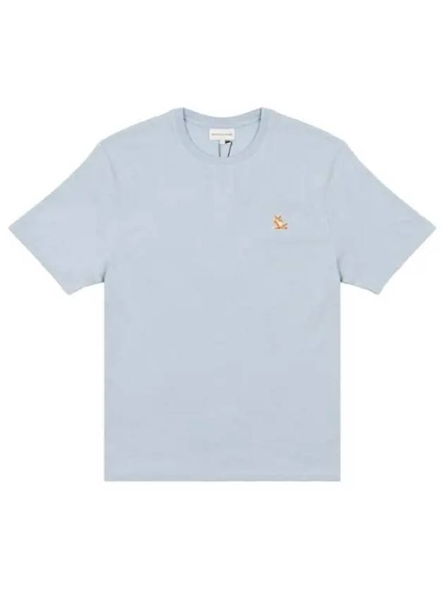 Chillax Fox Patch Regular Short Sleeve T-Shirt Sky Blue - MAISON KITSUNE - BALAAN 2