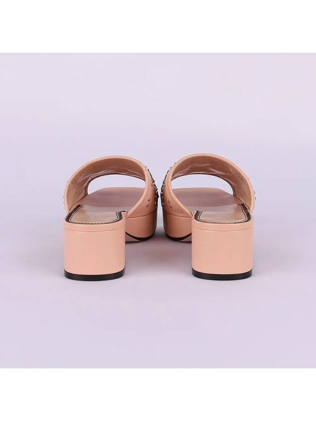 Interlocking G Leather Heel Mules Pink - GUCCI - BALAAN 6