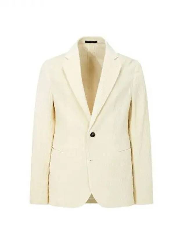 Men s Stretch Corduroy Single Jacket Cream 270903 - EMPORIO ARMANI - BALAAN 1