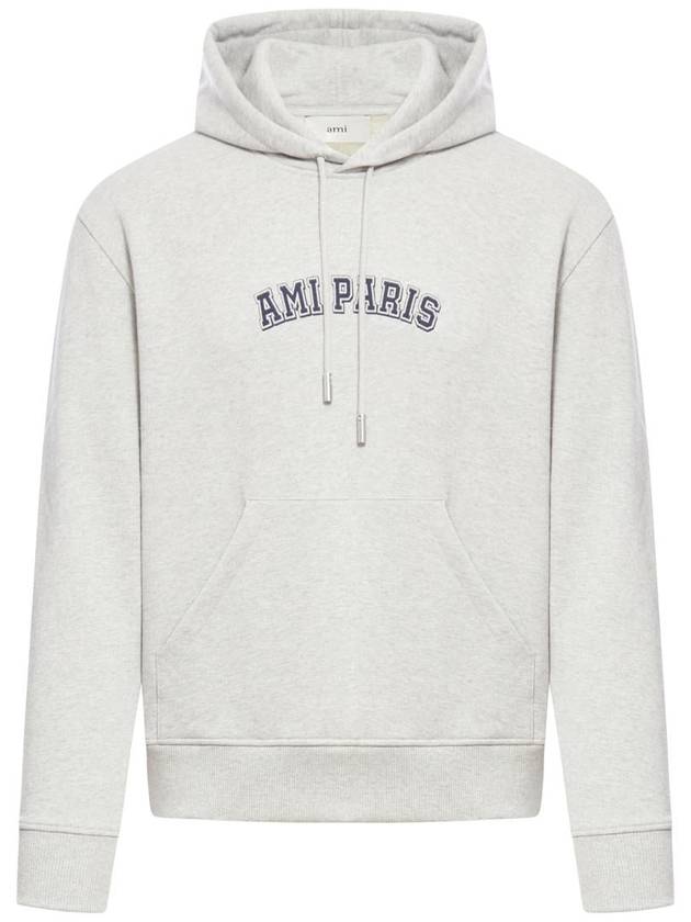 Classic Logo Print Hoodie Grey - AMI - BALAAN 2