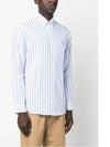 Men's Striped Custom Fit Long Sleeve Shirt Blue - POLO RALPH LAUREN - BALAAN 5