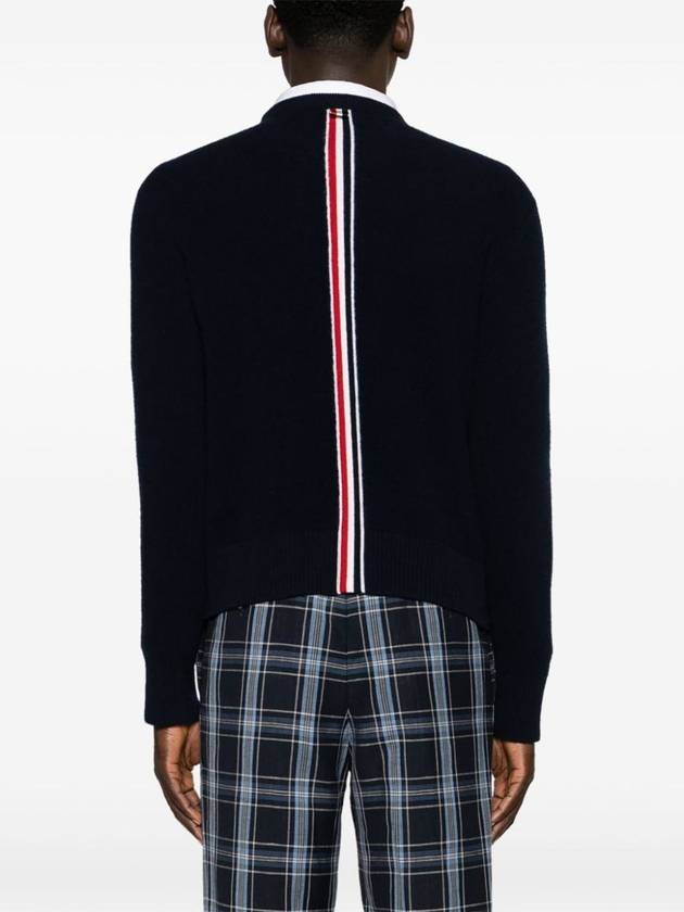 Arm Band Merino Wool Pique Knit Top Navy - THOM BROWNE - BALAAN 4