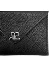 Logo Envelope Leather Card Holder Black - COURREGES - BALAAN 5