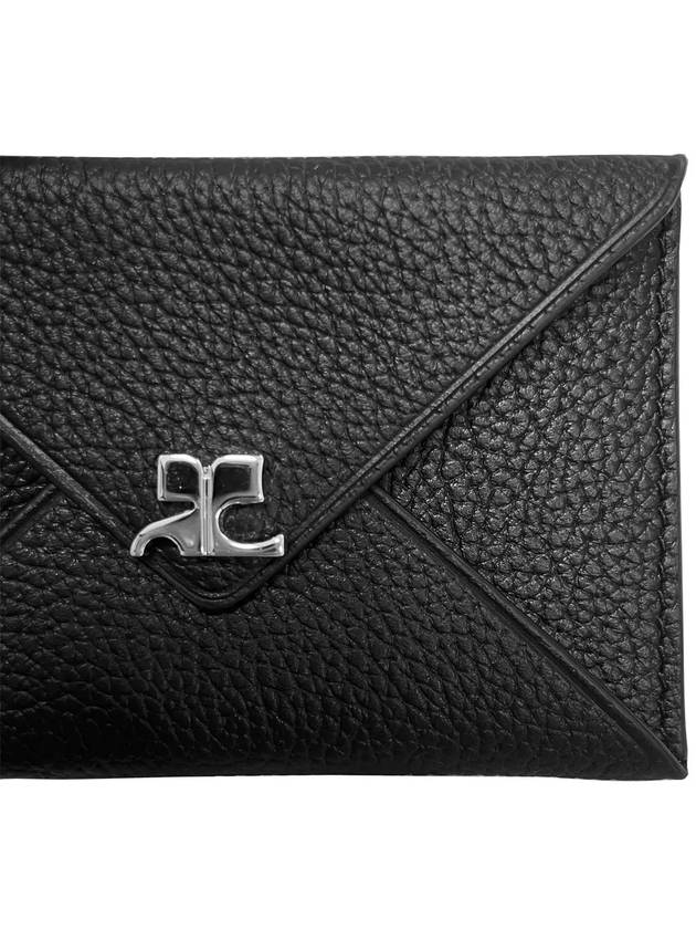 Logo Envelope Leather Card Holder Black - COURREGES - BALAAN 5