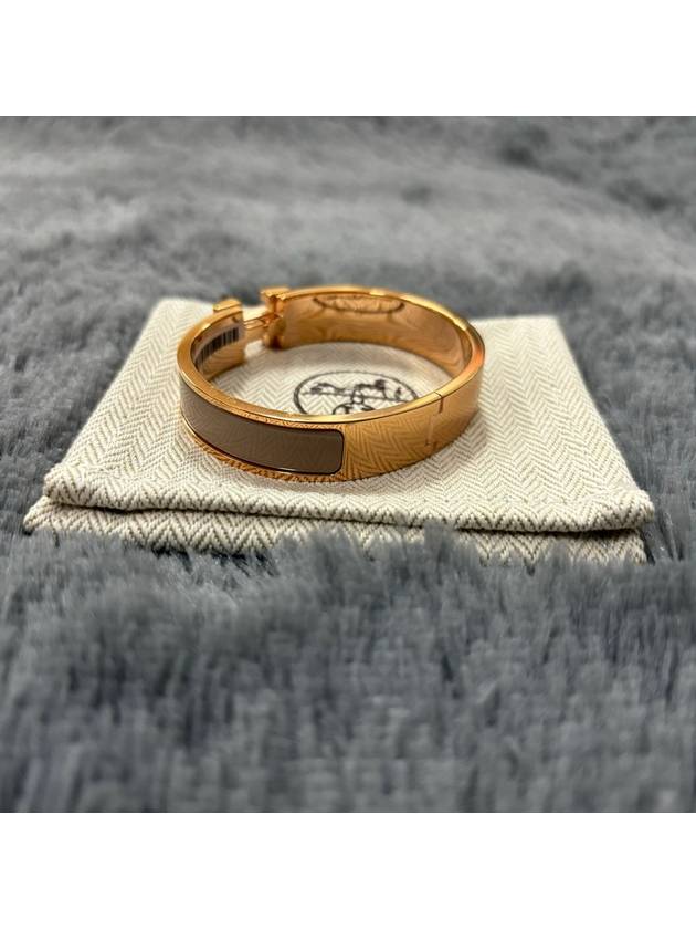 Clic H Bracelet Rose Gold & Marron Glace - HERMES - BALAAN 4