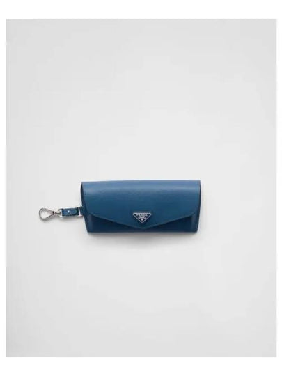 Saffiano Leather Glasses Case Blue - PRADA - BALAAN 2