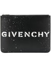 Logo Zipper Clutch Bag Black - GIVENCHY - BALAAN 1