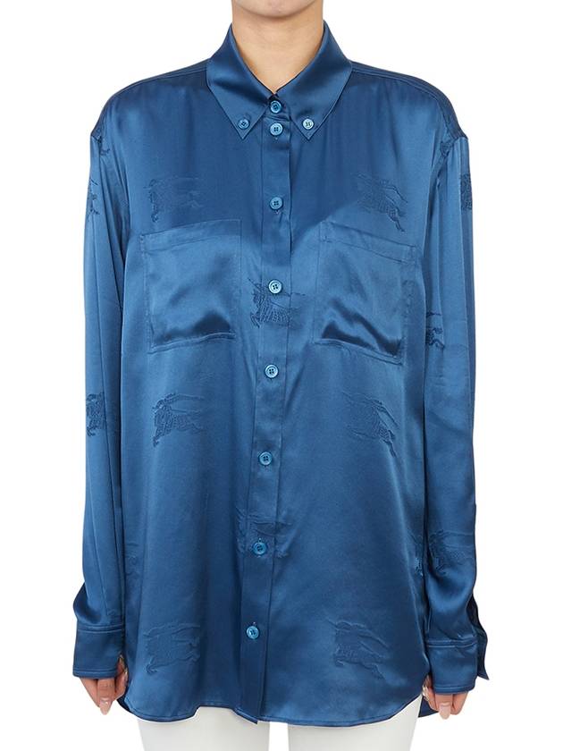 EKD Silk Jacquard Shirt Blue - BURBERRY - BALAAN 4