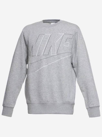 Club Fleece Crew Neck Dark Gray Heather Asia DX0530 063 - NIKE - BALAAN 1