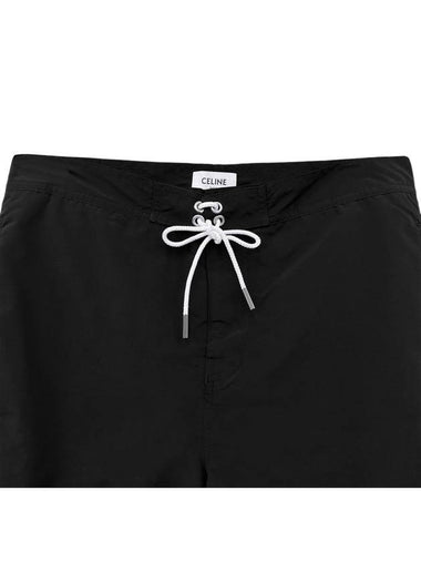 Logo Print Nylon Swimming Shorts Black - CELINE - BALAAN 7