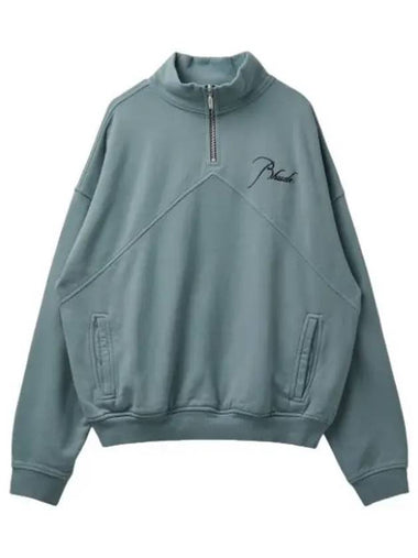 Quarter zip up sweatshirt Sage - RHUDE - BALAAN 1