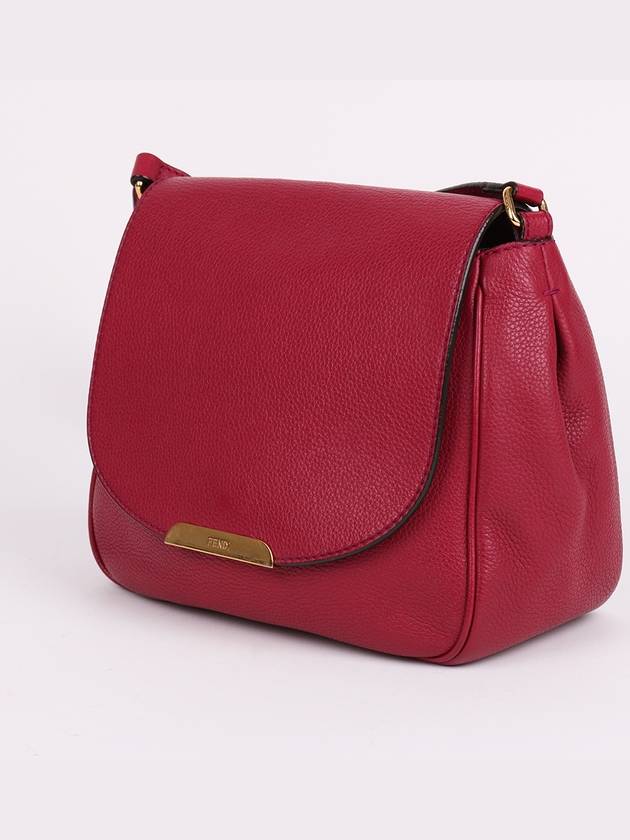 Gold logo burgundy square cross bag 8BT214 - FENDI - BALAAN 3