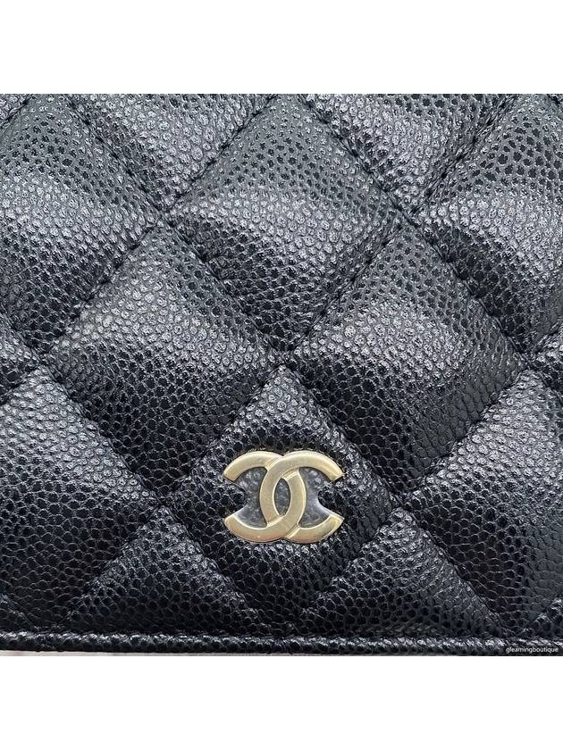 Small Flap Wallet Caviar Leather Black - CHANEL - BALAAN 6