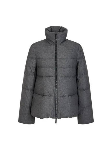 Women s Flared Brush Duck Down Padded Jacket Dark Gray - EMPORIO ARMANI - BALAAN 1