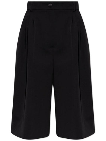 Dolce & Gabbana Wool Shorts With Side Stripes, Women's, Black - DOLCE&GABBANA - BALAAN 1