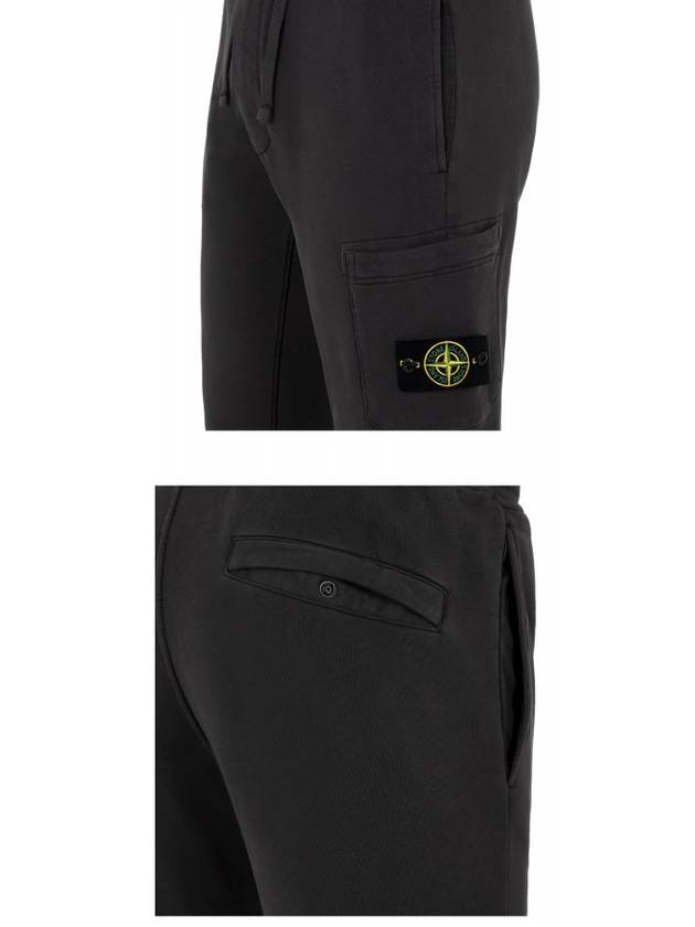 Wappen Patch Cotton Fleece Track Pants Black - STONE ISLAND - BALAAN 6