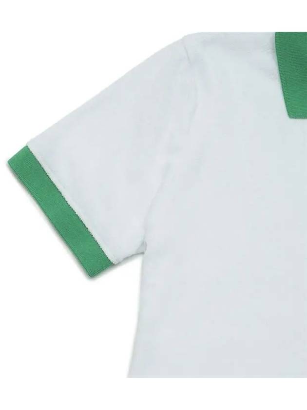 V-Neck Cotton Short Sleeve T-shirt Green White - SPORTY & RICH - BALAAN 5