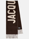 Lecharpe Fringe Logo Virgin Wool Muffler Brown - JACQUEMUS - BALAAN 3