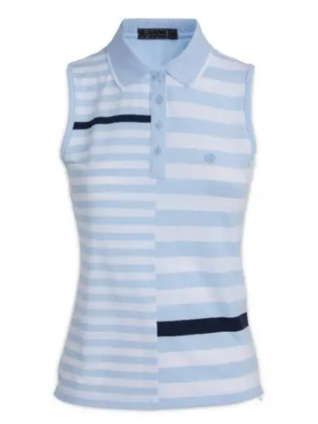 Women's Bold Stripe Tech Jersey Polo Sleeveless Sky - G/FORE - BALAAN 2