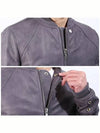 Raglan Calfskin Bomber Jacket Purple Grey - RICK OWENS - BALAAN 5