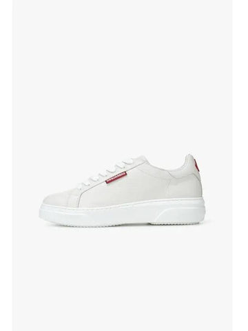 Men s BUMPER Leather Sneakers White - DSQUARED2 - BALAAN 1