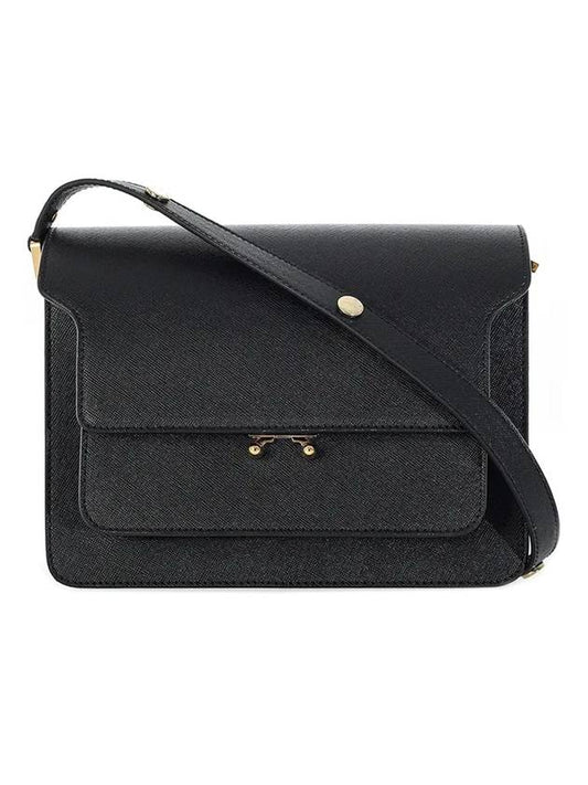 Saffiano Trunk Medium Shoulder Bag Black - MARNI - BALAAN 1