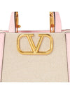 V Logo Signature Leather Tote Bag Pink - VALENTINO - BALAAN 9