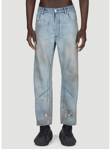 Distressed Straight Jeans Blue - BALENCIAGA - BALAAN 1